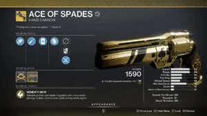 How to get the Ace of Spades in Destiny 2 - Ace of Spades in inventory.