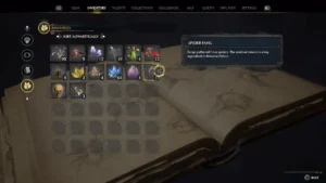 How to Get Spider Fang in Hogwarts Legacy - inventory screen.