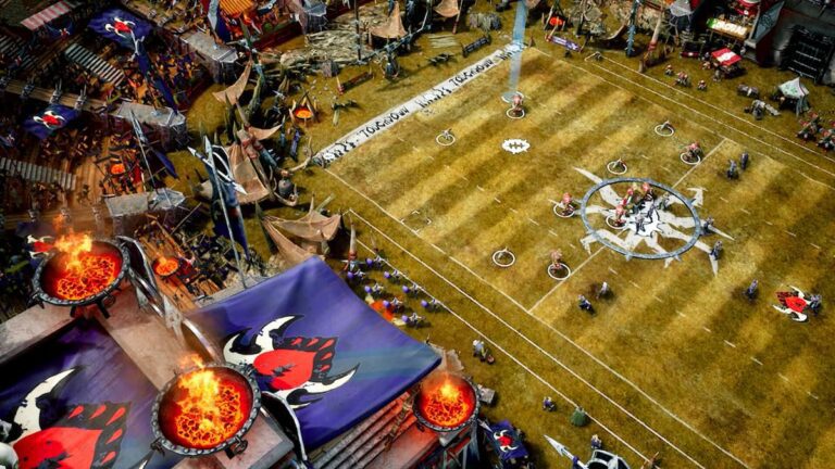 A live match in Blood Bowl 3