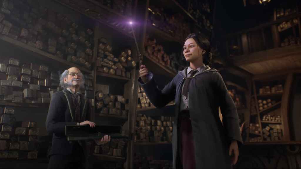 Legado de Hogwarts: Como fazer o truque de Wingardium Leviosa - Captura de tela em Ollivanders. 