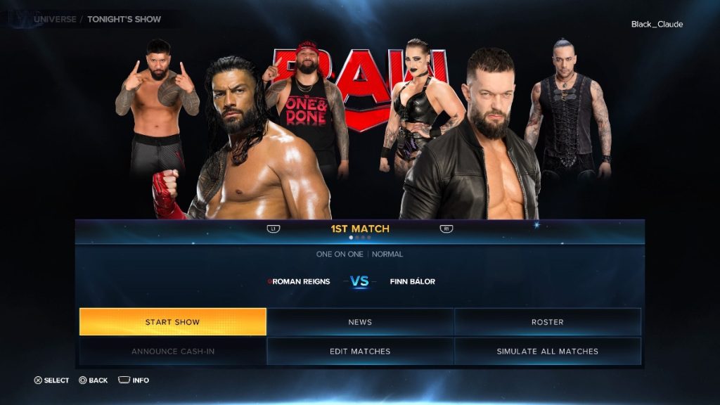 WWE 2K23 Universe Mode Mostrar tela inicial