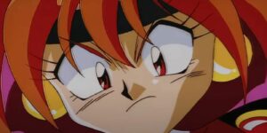 Lina Inverse from Slayers looking angry