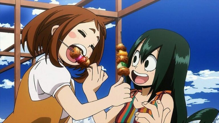 My Hero Academia reúne Ochaco e Tsuyu em novo esboço