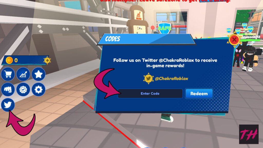 Guia de como resgatar um código no Roblox Superpower Simulator: Chakra.