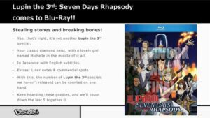 A Discotek Media adquire o Anime Lupin the 3rd: Seven Days Rhapsody