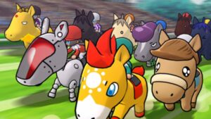 Leve para as corridas com o Pocket Card Jockey: Ride On! PVP online