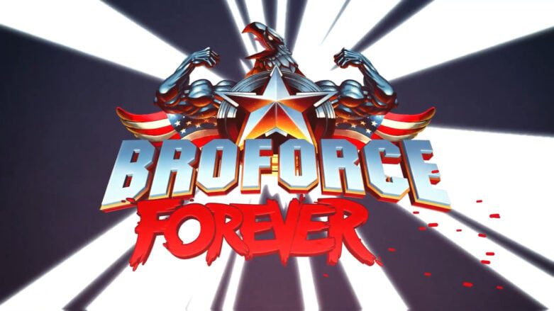 O logotipo de atualização para Broforce Forever