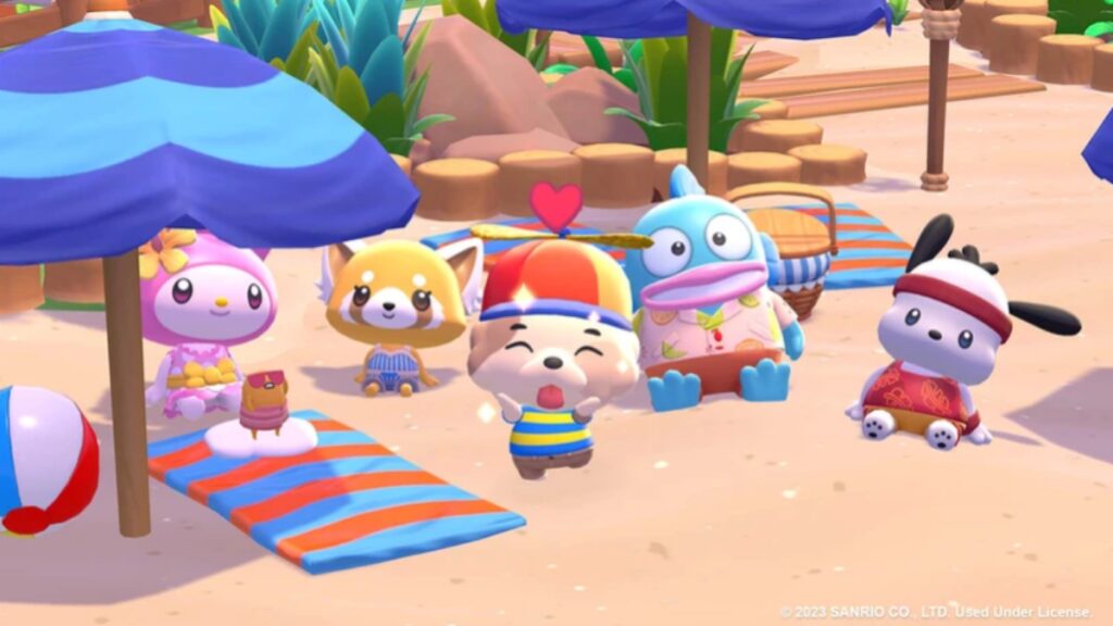 Personagens da aventura na Ilha Hello Kitty