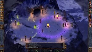 A screenshot of a battle happening in Baldur's Gate 1