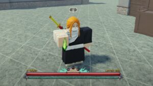 A screenshot of a Peroxide player holding a Time Remnant in their right hand