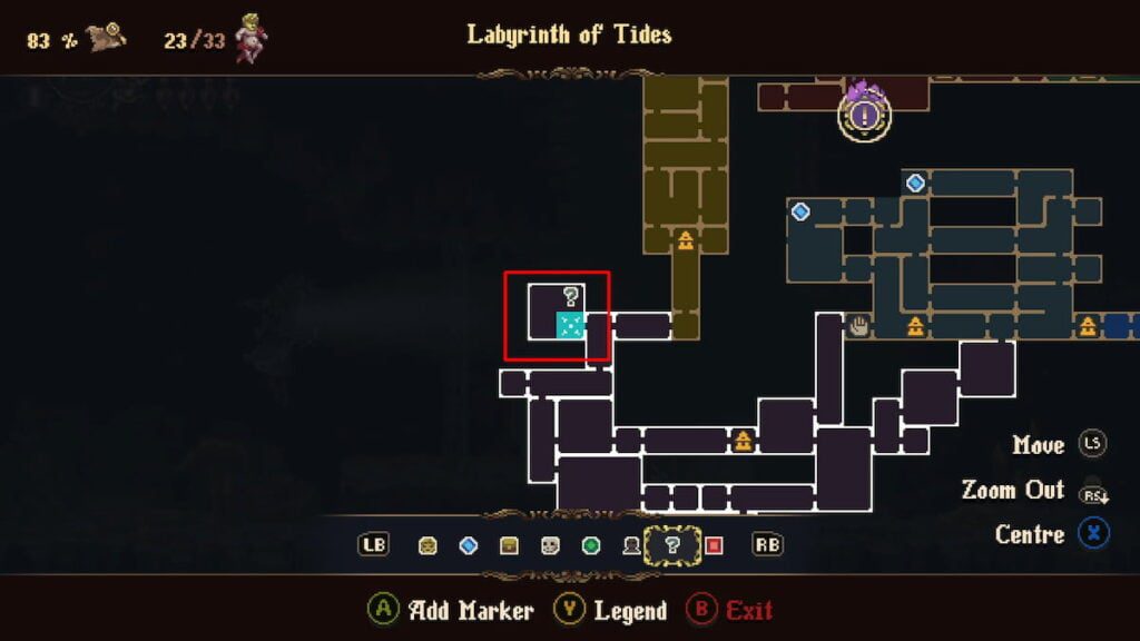 Localização do mapa Blasphemous 2 Wax Seed 3