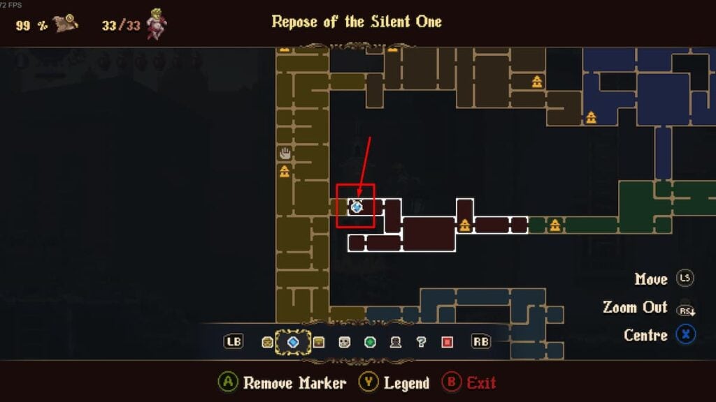 Localização do mapa Blasphemous 2 Wax Seed 2