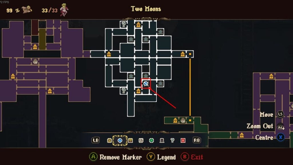 Localização do mapa Blasphemous 2 Wax Seed 6