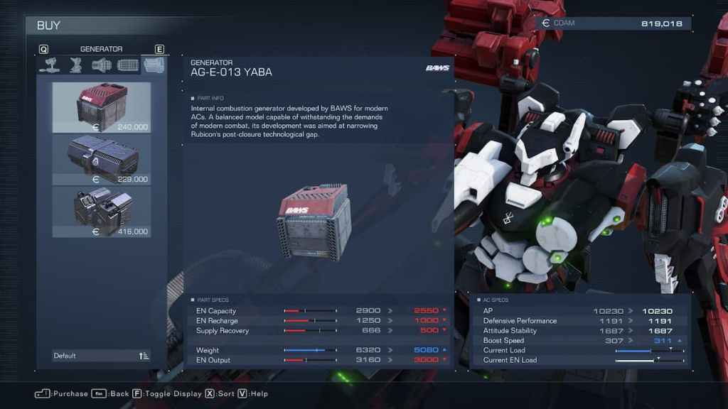 Versão inicial do jogo Armored Core 6 Best Generators