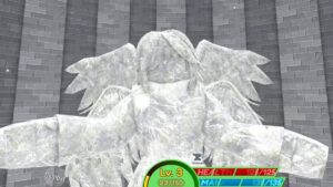 A screenshot of Black Grimoire Odyssey showing off the Grimoire Statue in Grimoire Tower where you get your Grimoire from