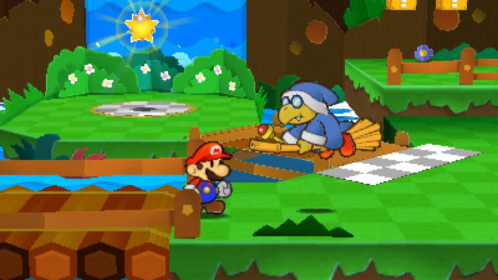 Captura de tela da estrela do adesivo Paper Mario