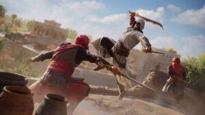 Assassins Creed Mirage Basim Attacking Guards