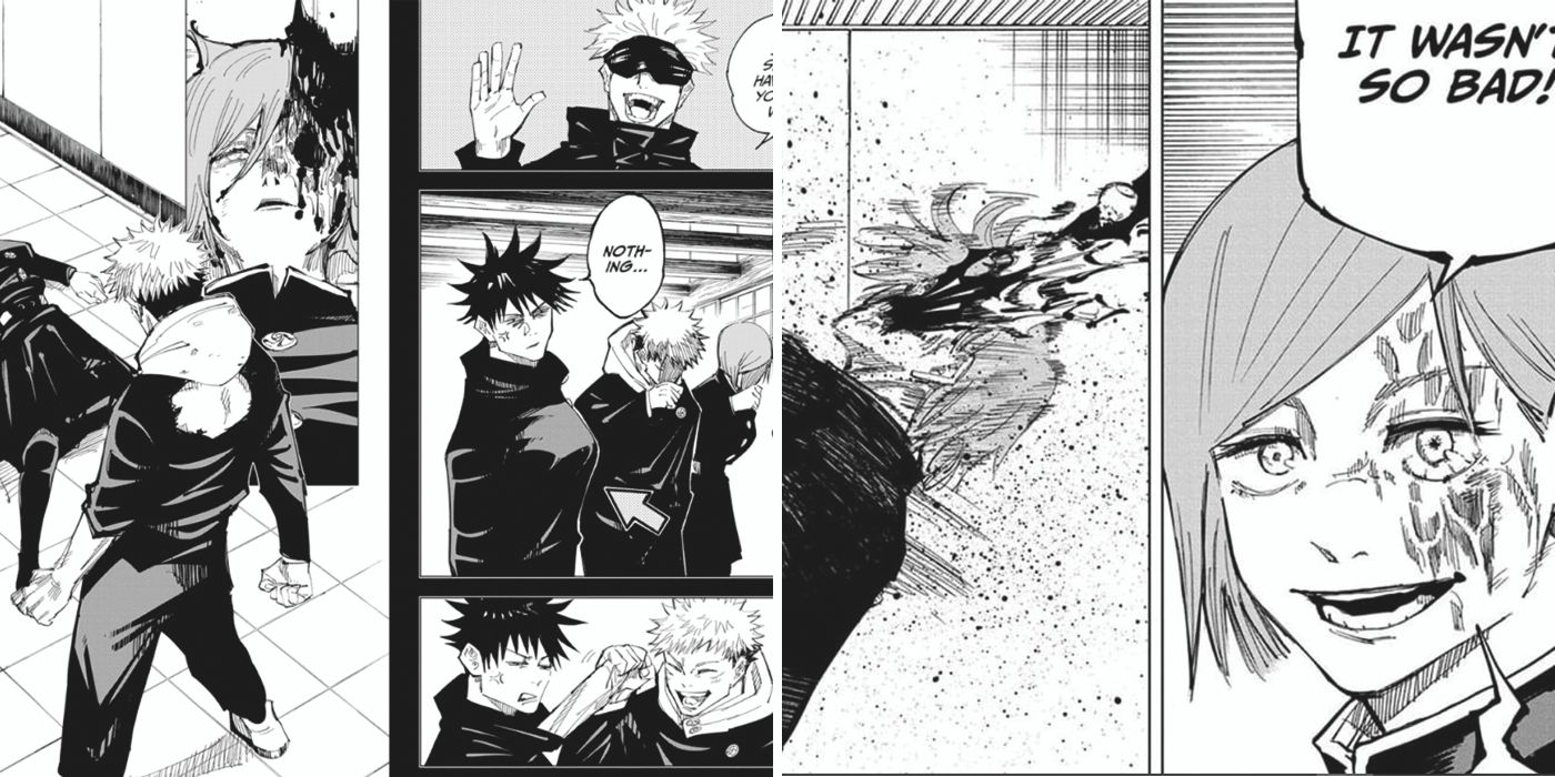 Jujutsu Kaisen - painel do mangá da morte de Nobara Kugisaki