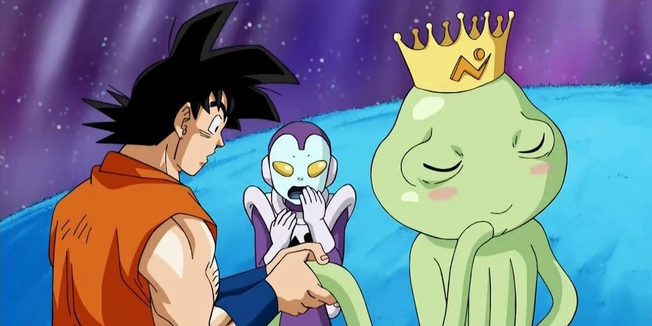 Goku sacode o tentáculo do Rei Galáctico em Dragon Ball Super