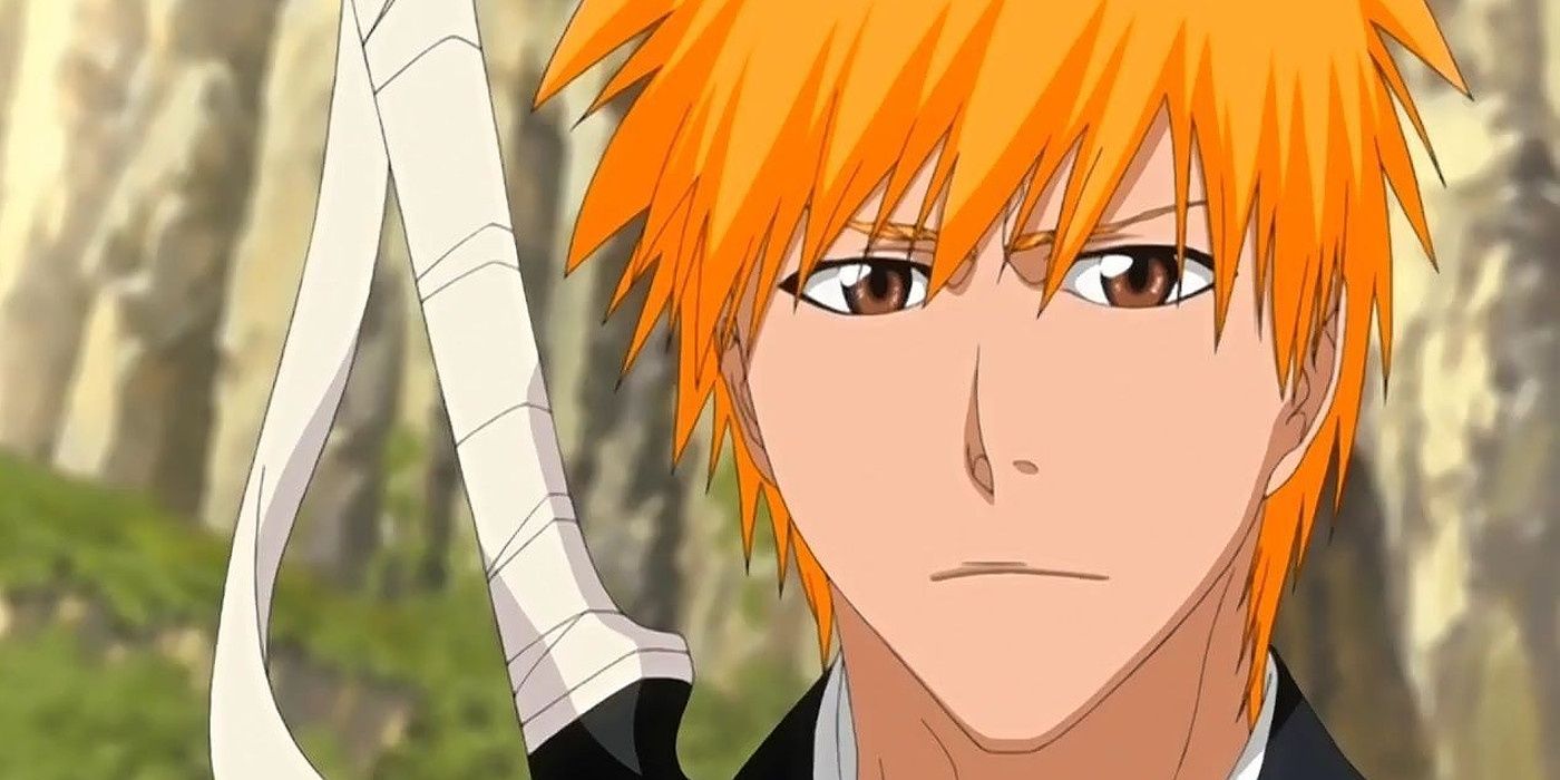 Ichigo Kurosaki com seu zanpakuto no anime Bleach