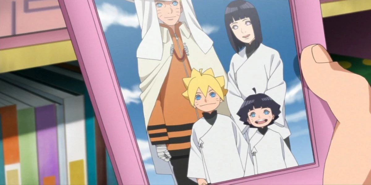 Um retrato de Naruto e sua família de Boruto