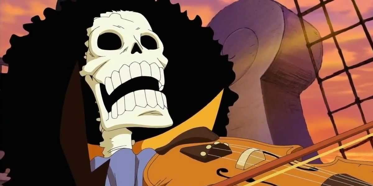 Brook tocando violino durante os eventos de One Piece.