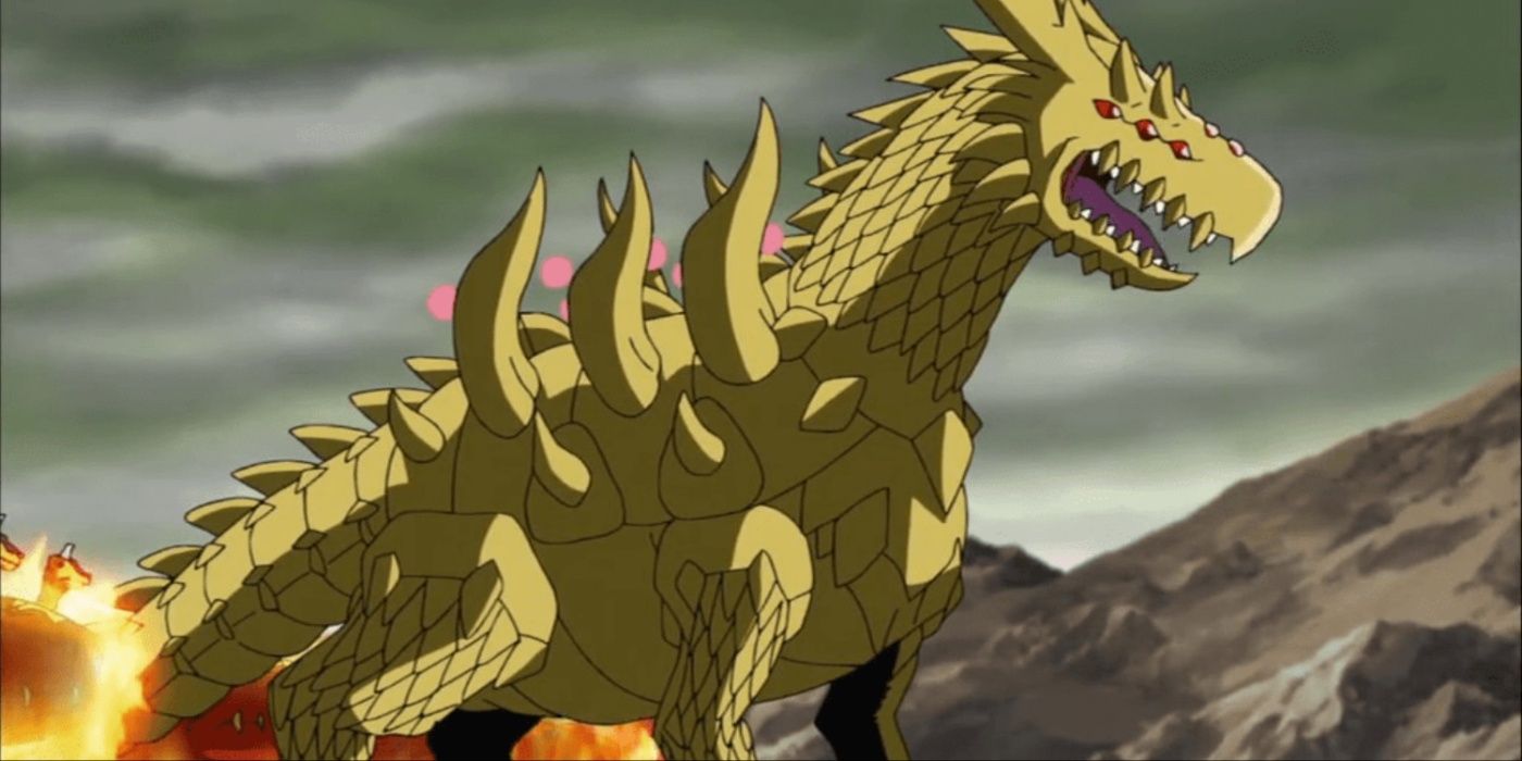 Huanglongmon parece visivelmente irritado em Digimon Xros Wars