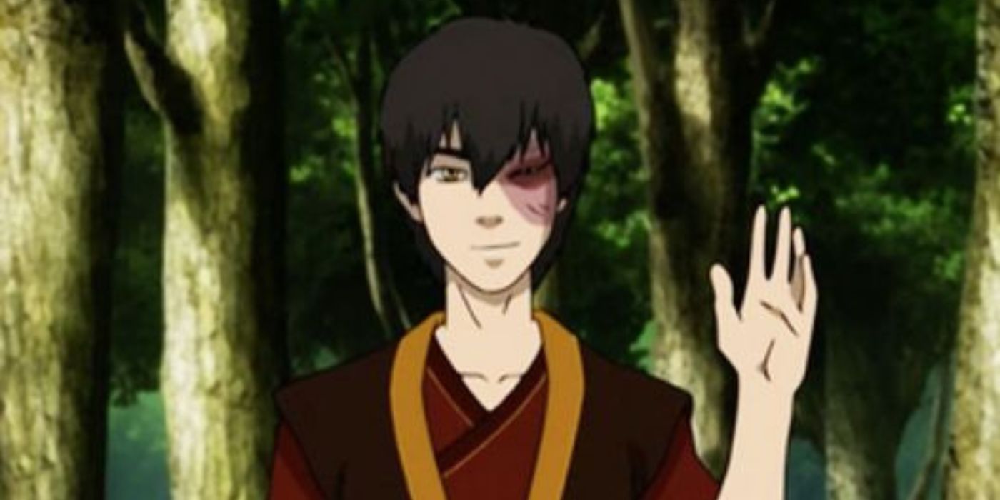 Zuko, acenando enquanto diz: “Zuko aqui.”  De Avatar: O Último Mestre do Ar. 