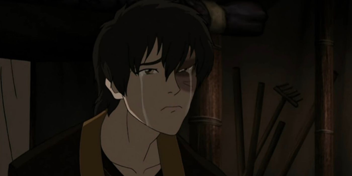 Zuko chorando em Avatar: O Último Mestre do Ar