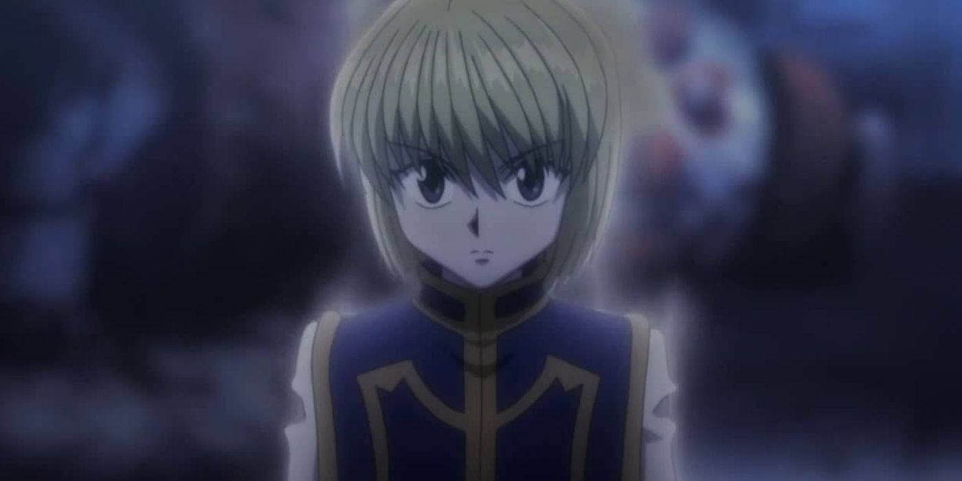 Kurapika brilhando com aura nen