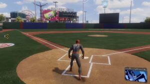 Marvels Spider Man 2 Standing On Home Plate In Stadium