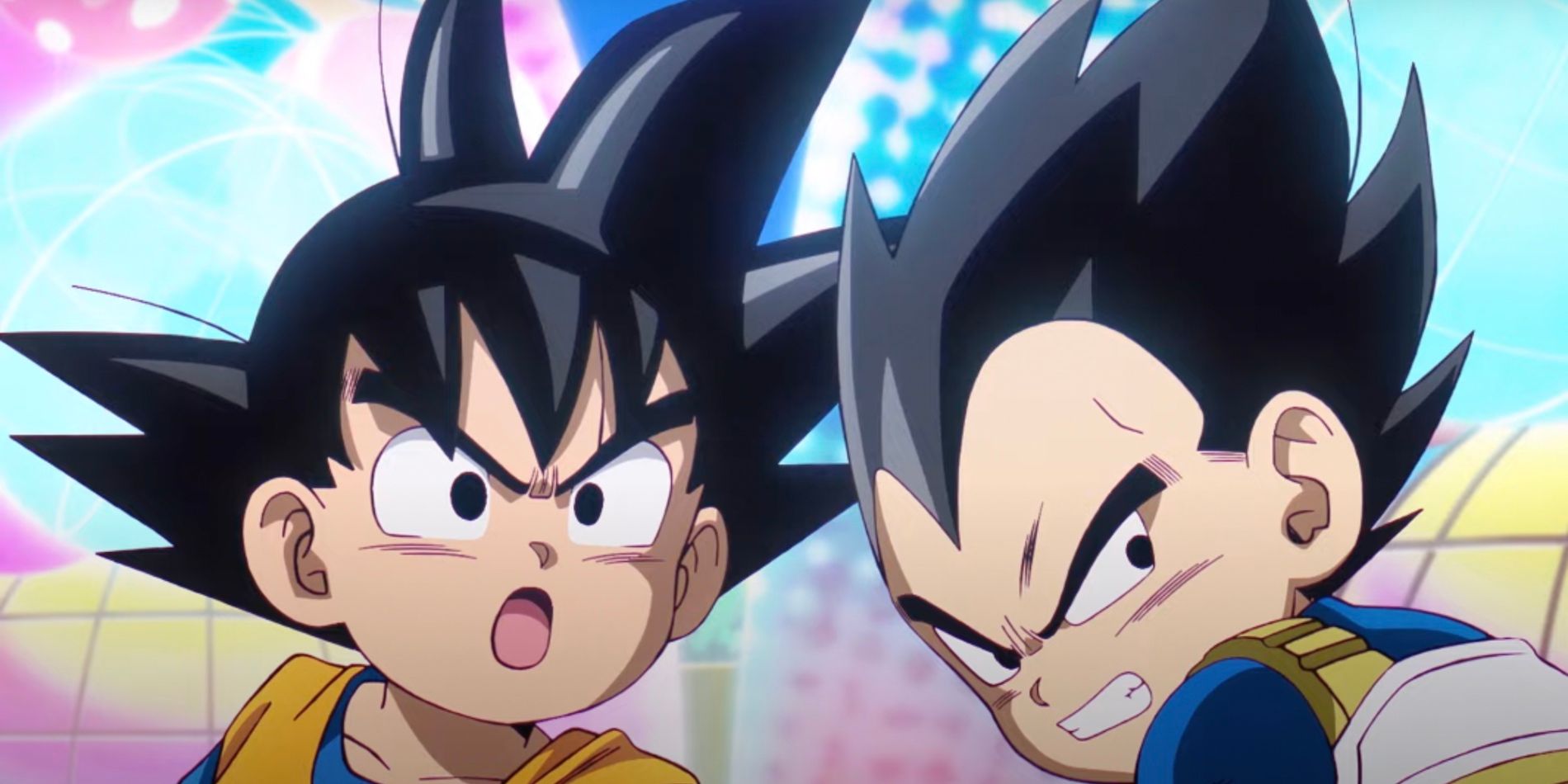 Kid Goku e Kid Vegeta ficam furiosos em Dragon Ball Daima