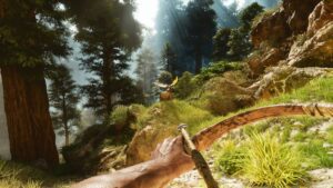 Ark Survival Ascended Bow And Arrow Hunting Dinosaur In Junglejpg