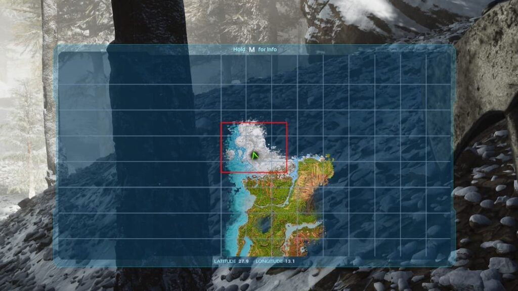 Mapa do Pico Ascensionado do Céu Branco da Ark Survival