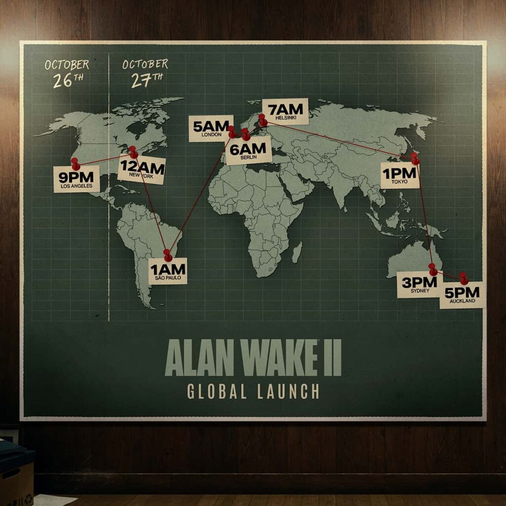 Mapa do tempo de lançamento de Alan Wake 2