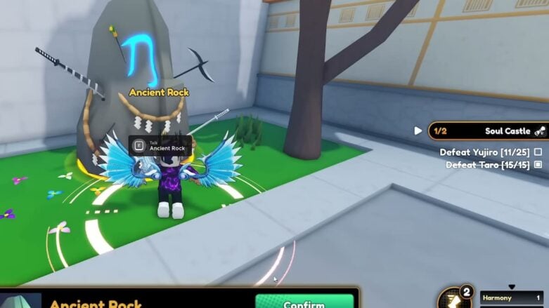 Como encontrar todos os três locais de pedras antigas no Roblox Anime Champions Simulator 1 18 Captura de tela