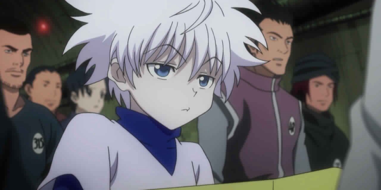 Killua entediado durante o exame Hunter