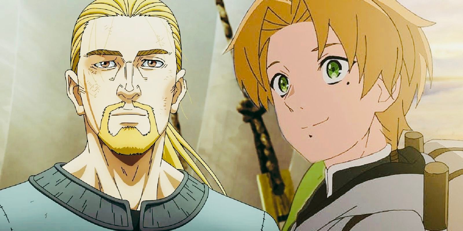 Rudeus e Thorfinn de Mushoku Tensei e Vinland Saga esperançosos