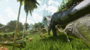 Ark Survival Ascended Dinosaurs Raoming The Grassy Jungle