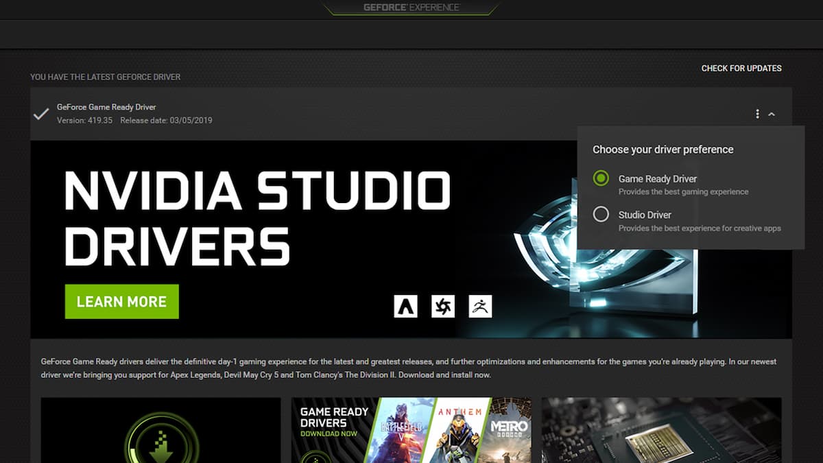 Atualização do driver da Nvidia