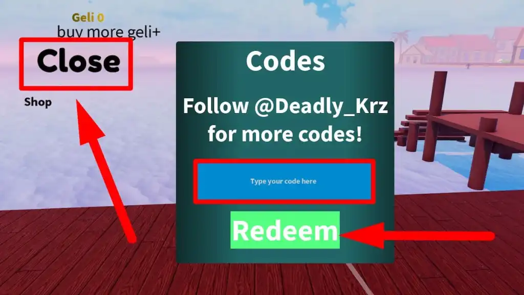 Caixa de texto de resgate de código para Roblox Cat Piece