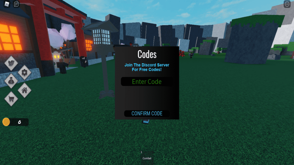 Tela de códigos Roblox Jujutsu Tycoon