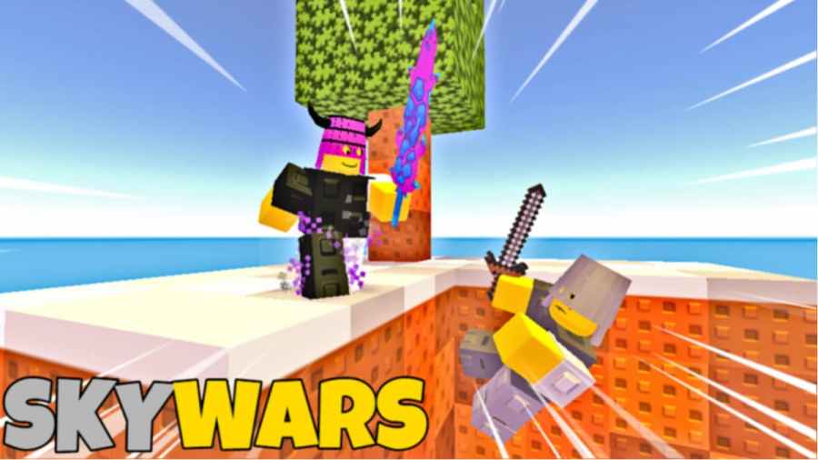 Roblox Skywars dois personagens lutando