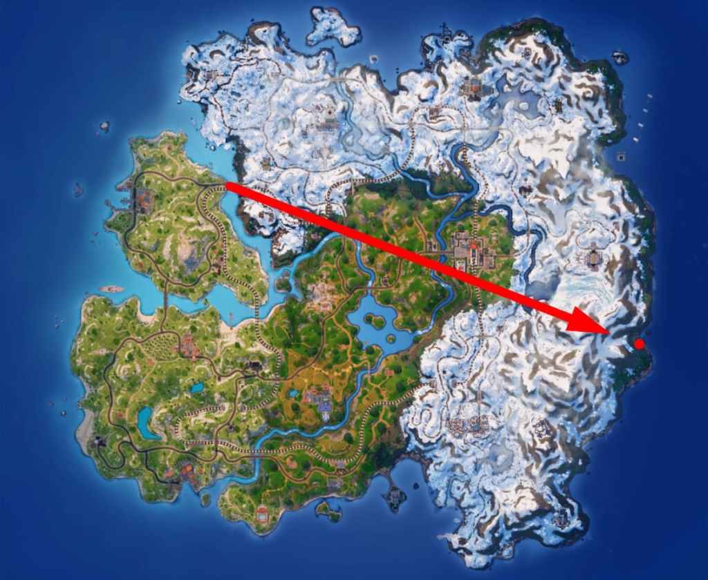 Onde fica a caverna secreta do saque em Fortnite?