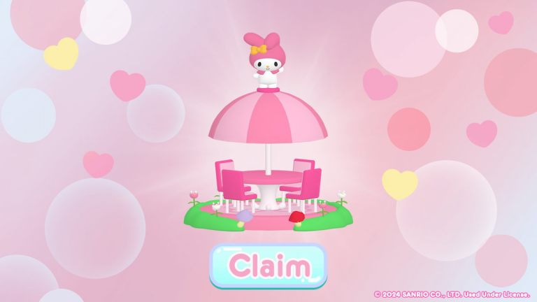 Como obter gratuitamente a mesa de jantar ao ar livre My Melody no My Hello Kitty Cafe - Roblox