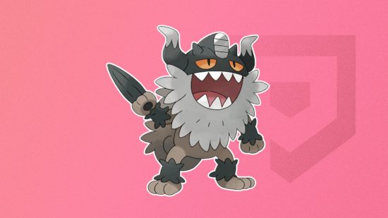 Imagem personalizada para o melhor guia de pokémon de gato com Perrserker no meio da tela