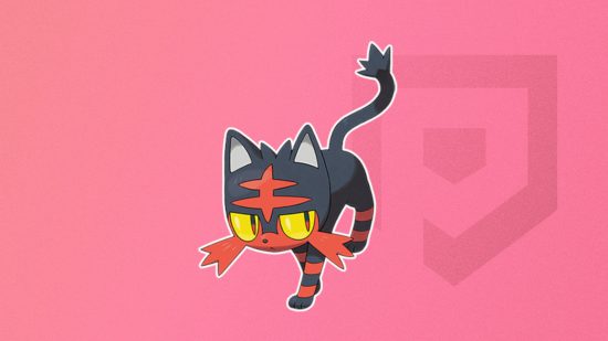 Imagem personalizada para o melhor guia de pokémon de gato com Litten no meio da tela