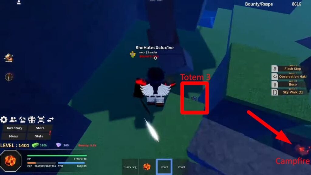 Localização do terceiro totem do Roblox Haze Piece