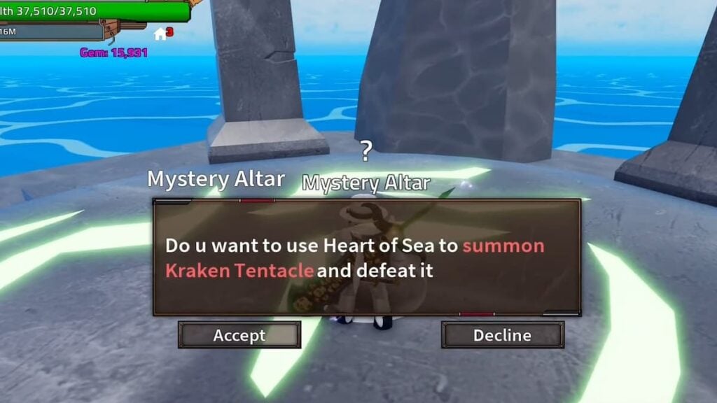 Roblox King Legacy Mistério Altar Heart Of Sea