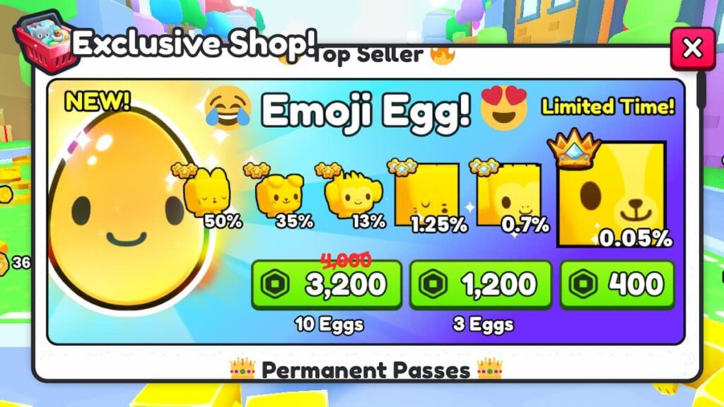 Pet Simulator 99 Emoji Egg Loja Exclusiva